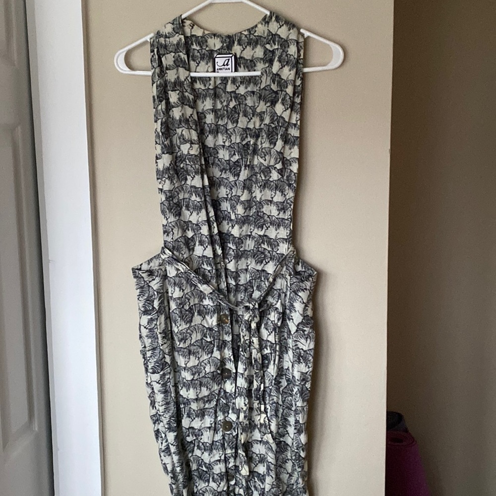 Black and White Cut-Out Backless Sundress